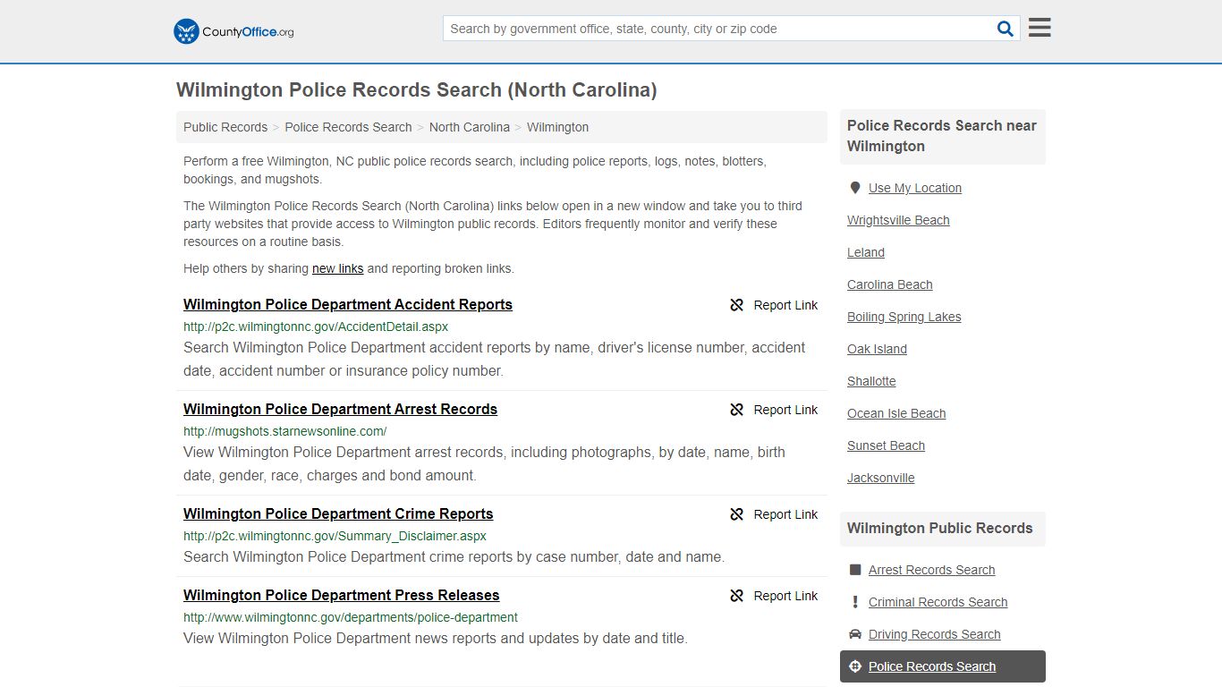 Police Records Search - Wilmington, NC (Accidents & Arrest ...