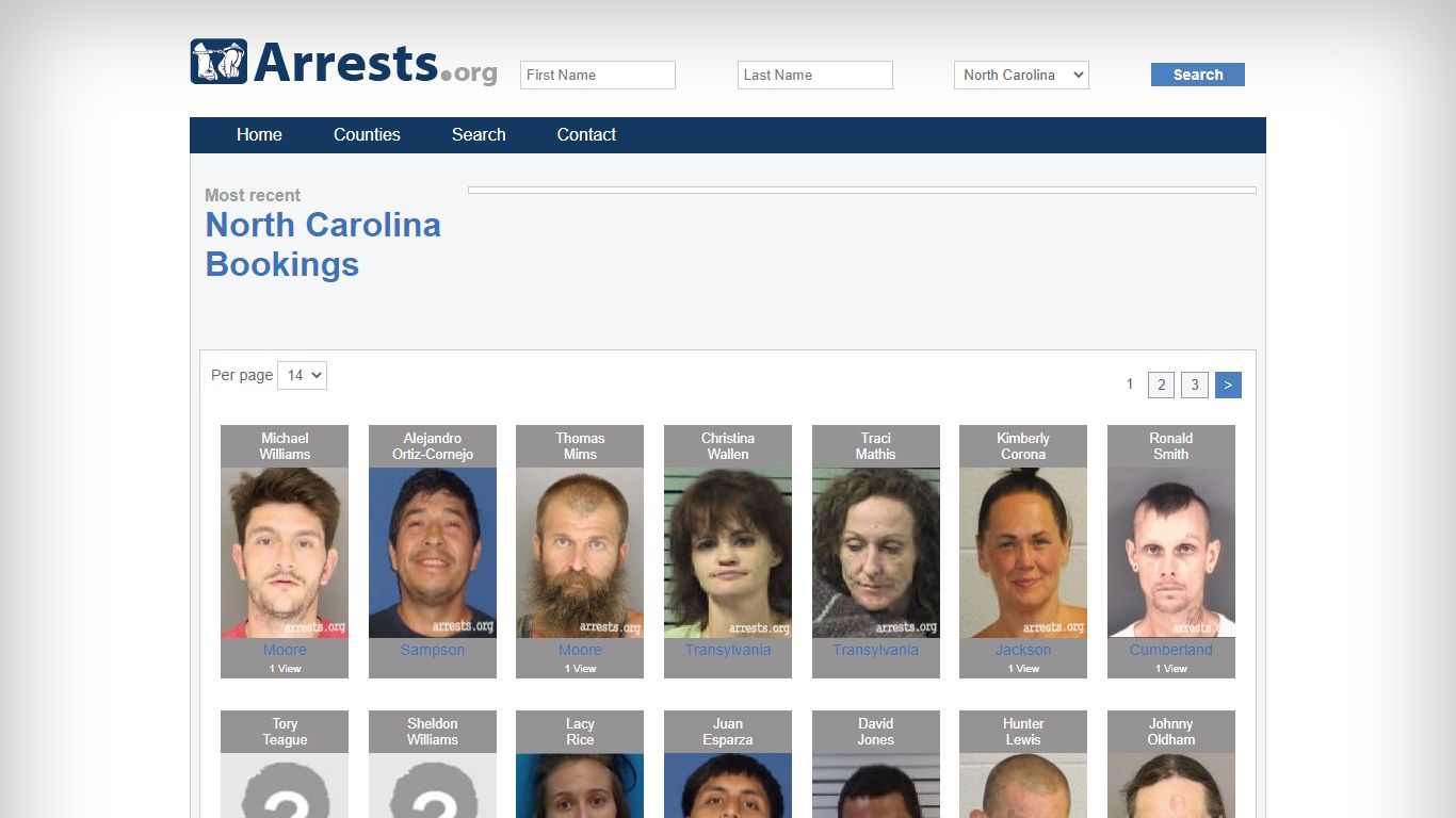 North Carolina Arrests and Inmate Search